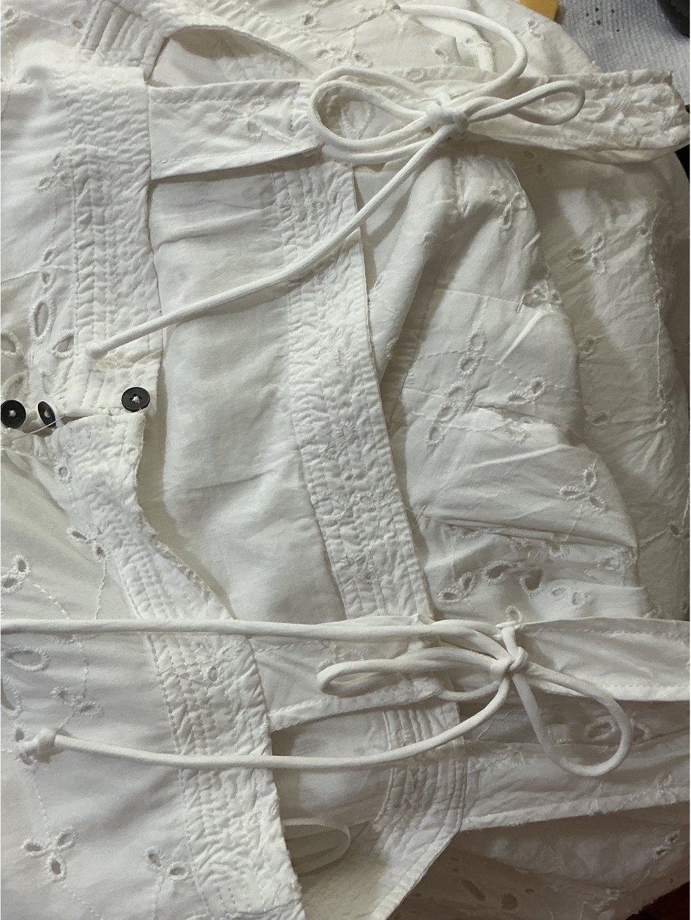 Free People White Eyelet “Primavera” Dress, sz M - Picture 9 of 11